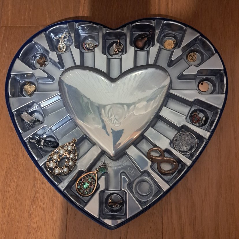 Altın ve Gri Payetli Kadın Charm Seti - Görsel 2