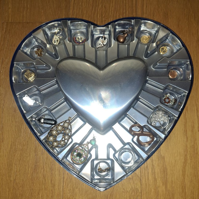 Altın ve Gri Payetli Kadın Charm Seti - Görsel 3