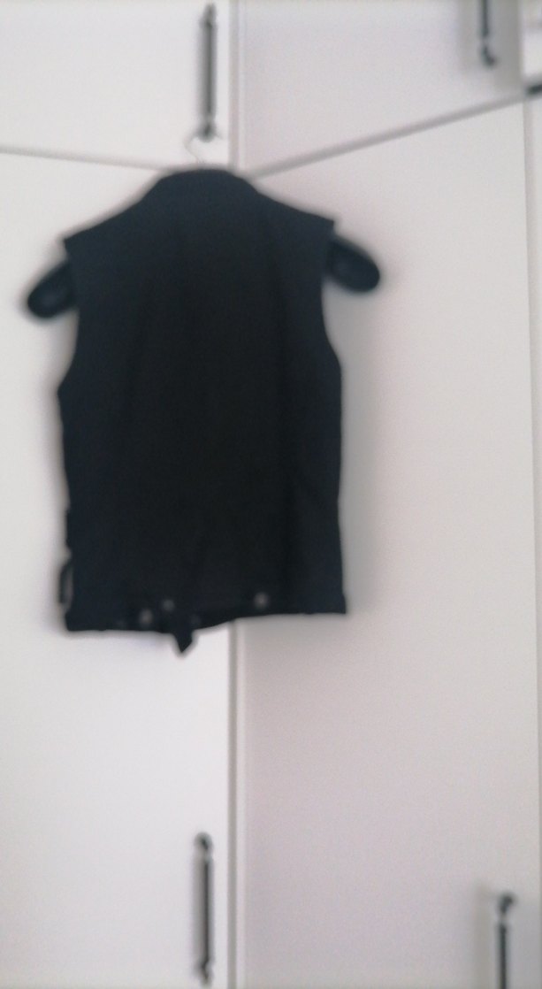 Siyah Denim Kemerli Biker Yelek - Görsel 2