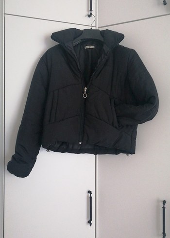 Siyah Fermuarlı Kadın Kışlık Ceket - Görsel 2