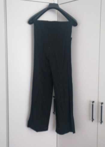 Siyah Keten Salaş Kadın Pantolon - Görsel 2