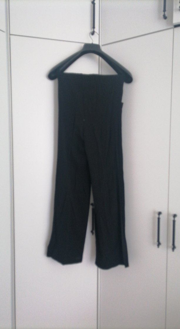 Siyah Keten Salaş Kadın Pantolon - Görsel 2