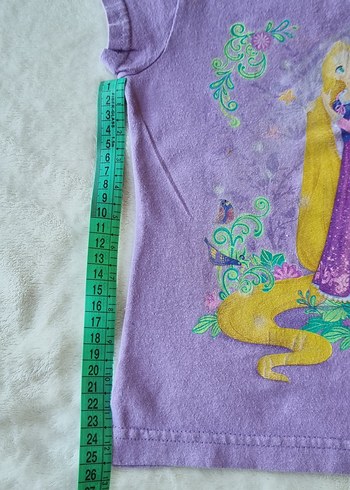 Kız Çocuk Mor Baskılı Kısa Kollu Tişört - Görsel 3