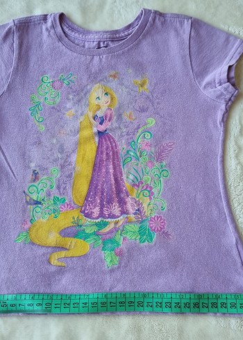 Kız Çocuk Mor Baskılı Kısa Kollu Tişört - Görsel 2