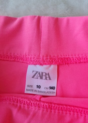 Zara marka 10 yaş Pembe Kız Çocuk Tayt - Görsel 8