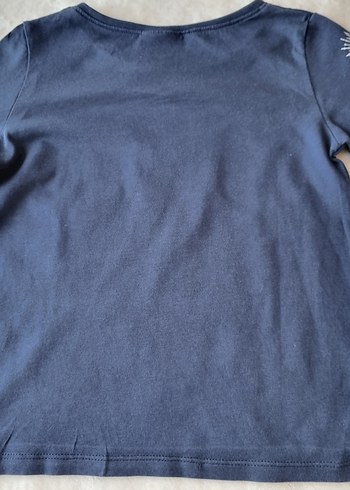 H&M Kız Çocuk Lacivert Baskılı Uzun Kollu Tişört 110_116 beden - Görsel 10