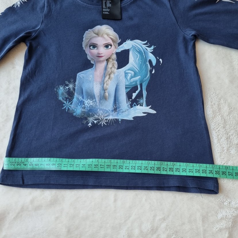 H&M Kız Çocuk Lacivert Baskılı Uzun Kollu Tişört 110_116 beden - Görsel 4