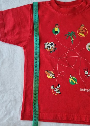 Kırmızı Baskılı Kız Çocuk Tişörtü - Görsel 3