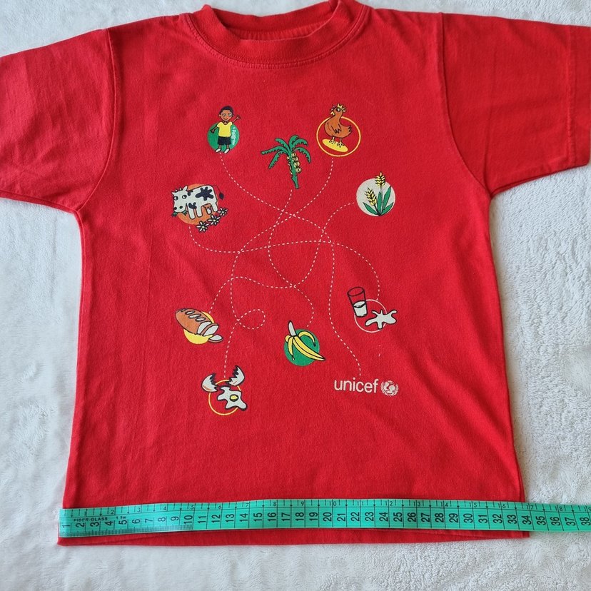 Kırmızı Baskılı Kız Çocuk Tişörtü - Görsel 5