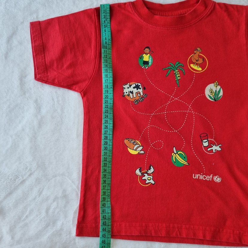 Kırmızı Baskılı Kız Çocuk Tişörtü - Görsel 3