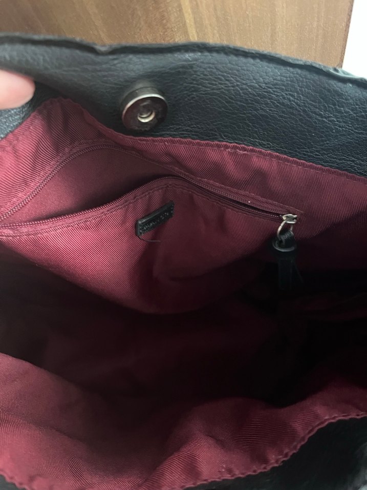 Zincir Detaylı Siyah Deri Yılan Desenli Çanta mango - Görsel 3