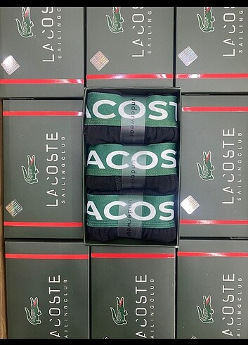 Lacoste LACOSTE Premium pamuklu kutulu lüx erkek boxer 3 adet