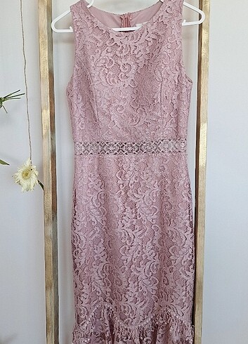 Dantel detaylı abiye elbise - Görsel 3