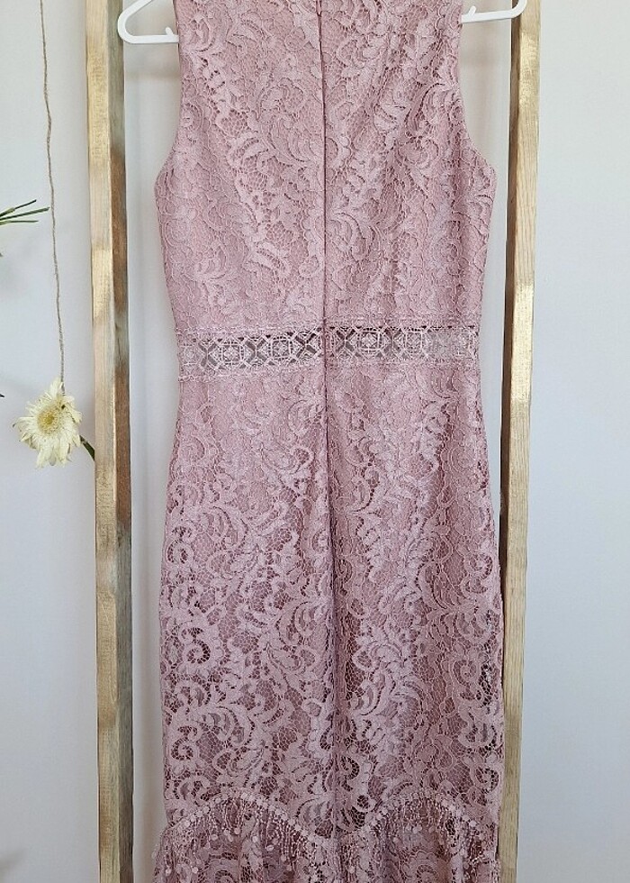 Dantel detaylı abiye elbise - Görsel 4