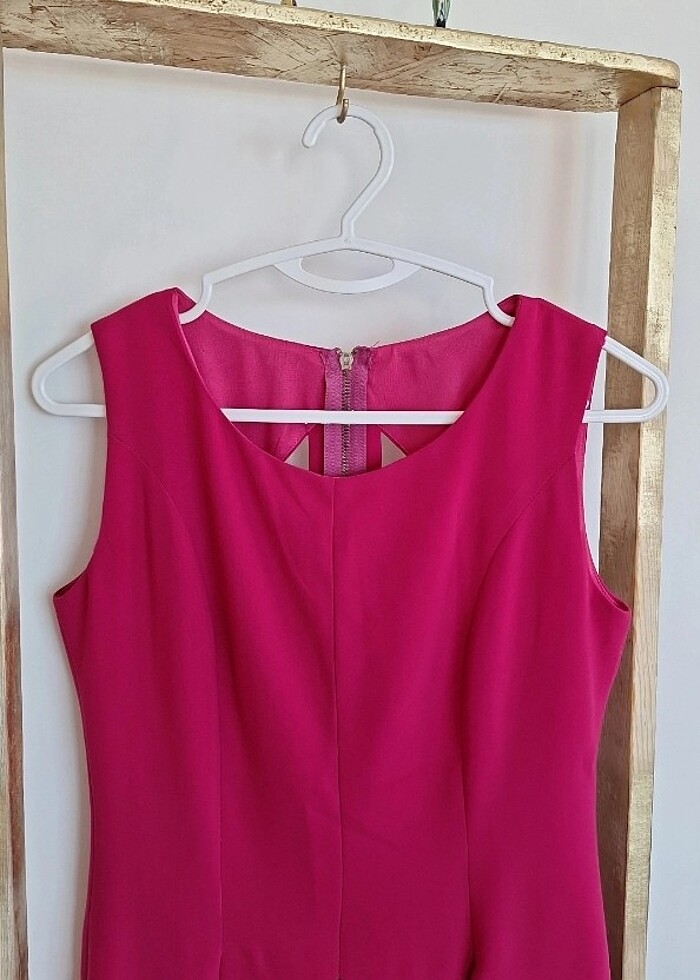 Fuşya renk mini elbise - Görsel 2