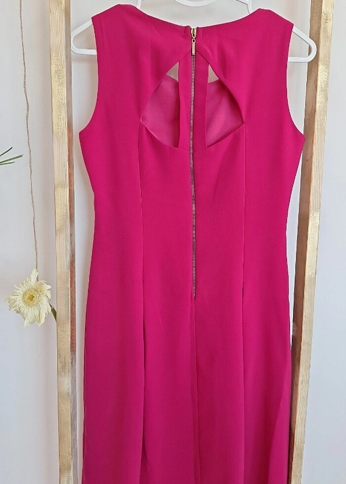 Fuşya renk mini elbise - Görsel 3