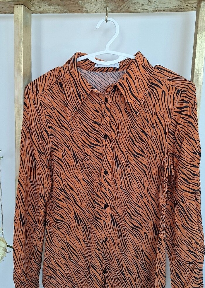 Desenli Mango gömlek - Görsel 4