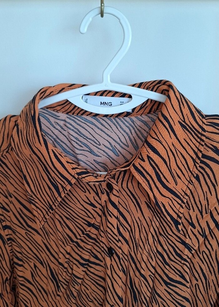 Desenli Mango gömlek - Görsel 5