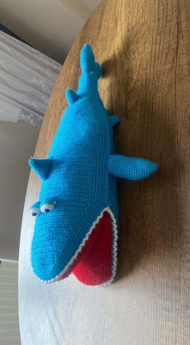 Renkli Mavi Köpekbalığı Peluş Oyuncak - Görsel 2