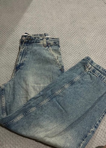 Bershka Acik Mavi Yuksek Bel Denim Jean