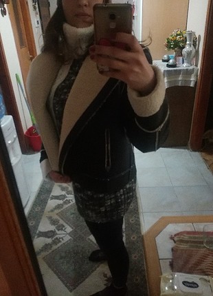 l Beden cok yeni, Mango içi keçe biker mont.