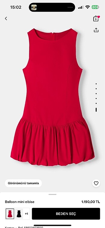 Bershka BERSHKA Kırmızı Balon Elbise