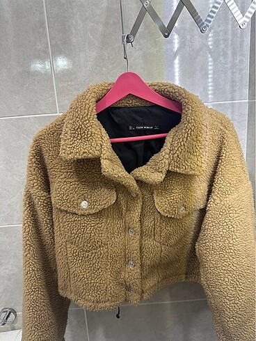 38 Beden Peluş Crop Kürk