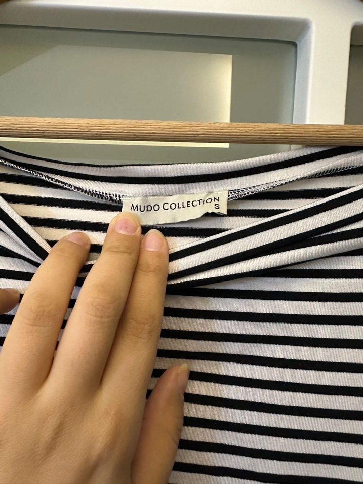 Çizgili, Dantel Detaylı Bluz - Görsel 5