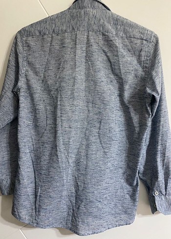 Gri Erkek Keten Uzun Kollu Gömlek - Görsel 4