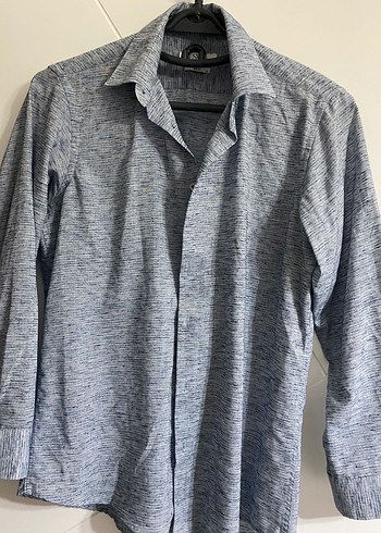 Gri Erkek Keten Uzun Kollu Gömlek - Görsel 2