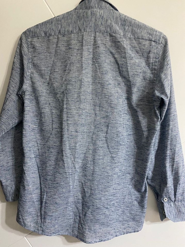 Gri Erkek Keten Uzun Kollu Gömlek - Görsel 4