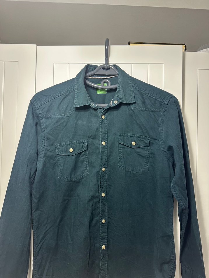 Petrol Yeşil Denim Erkek Gömlek - Görsel 4