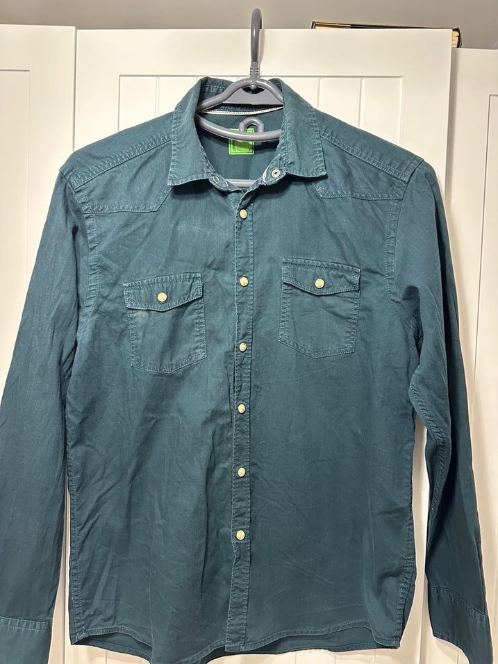 Petrol Yeşil Denim Erkek Gömlek - Görsel 3