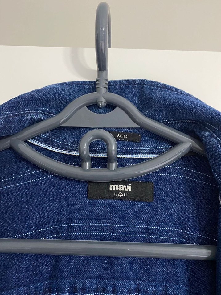 Düğmeli Mavi Denim Erkek Gömlek - Görsel 4