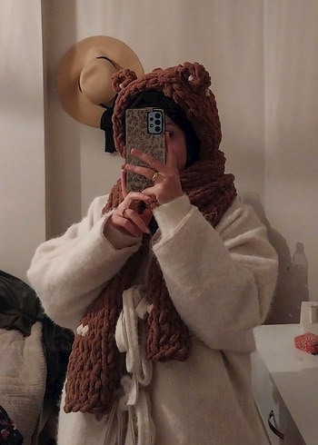 Puffy Balaclava Kulakli Atkı Bere - Görsel 2