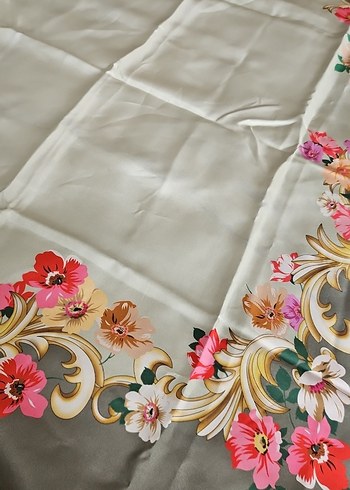 Yeşil Vintage Kadın Vakko Eşarp - Görsel 2