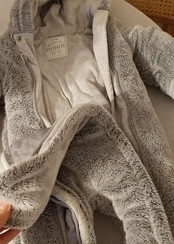 Gri Kürklü Bebek Tulumu - Görsel 4