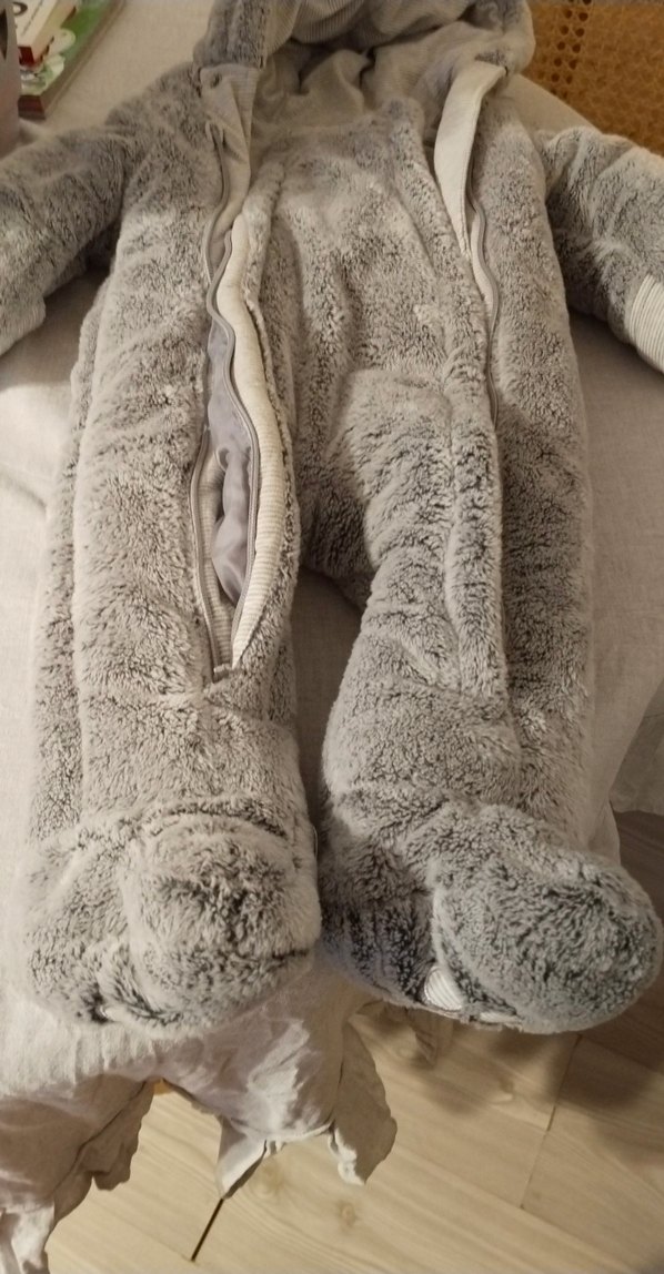 Gri Kürklü Bebek Tulumu - Görsel 2