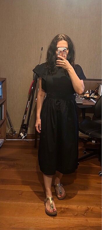 Zara gunluk siyah cok rahat elbise