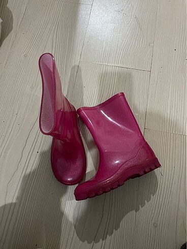 Parlak Simli Pembe kız çocuk çizme