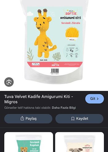 Tuva Velvet Kadife Amigurumi Kiti - Sevimli Zürafa