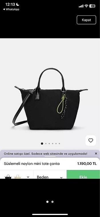 Pull and bear tote çanta