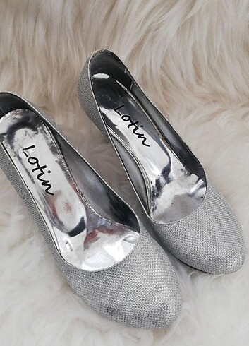 36 Beden gri Renk Gümüş Renkli Ayakkabı