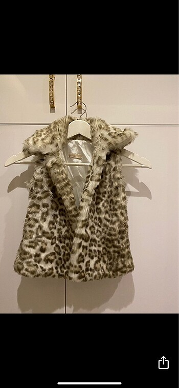 Leopar peluş yelek