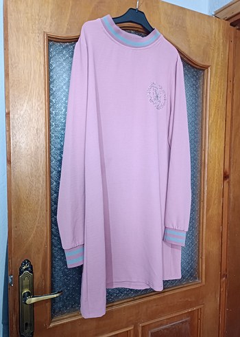 Pembe Uzun Kollu Rahat Kesim Kadın Tunik