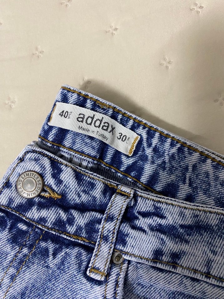 Gri Mavi Bol Kesim Midi Kot Pantolon - Görsel 2