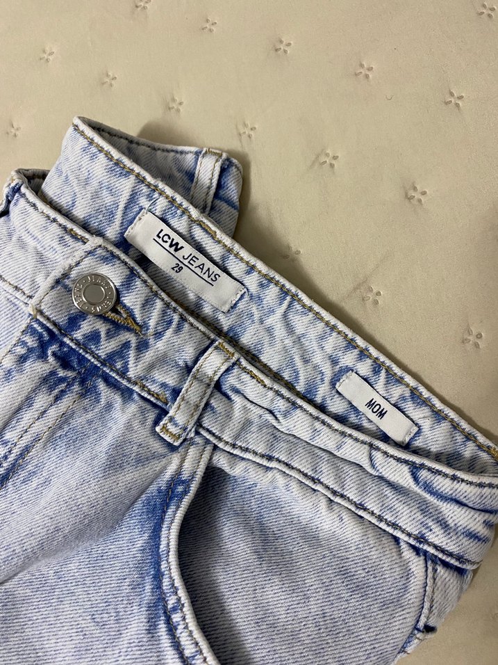 Mavi Midi Boy Salaş Kadın Kot Pantolon - Görsel 2