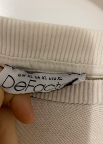 Beyaz Kadın Oversize Sweatshirt - Görsel 2