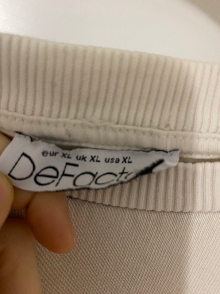 Beyaz Kadın Oversize Sweatshirt - Görsel 2