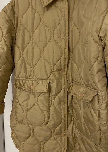 Düğmeli Bej Midi Kadın Ceket - Görsel 2